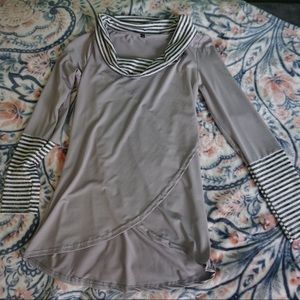 Grey Cross-over Shirt